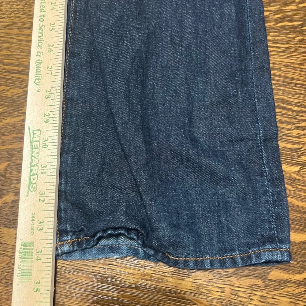 Lucky Brand 363 Vintage Straight Mens 36x34 Dark Wash Cotton Linen Jeans
